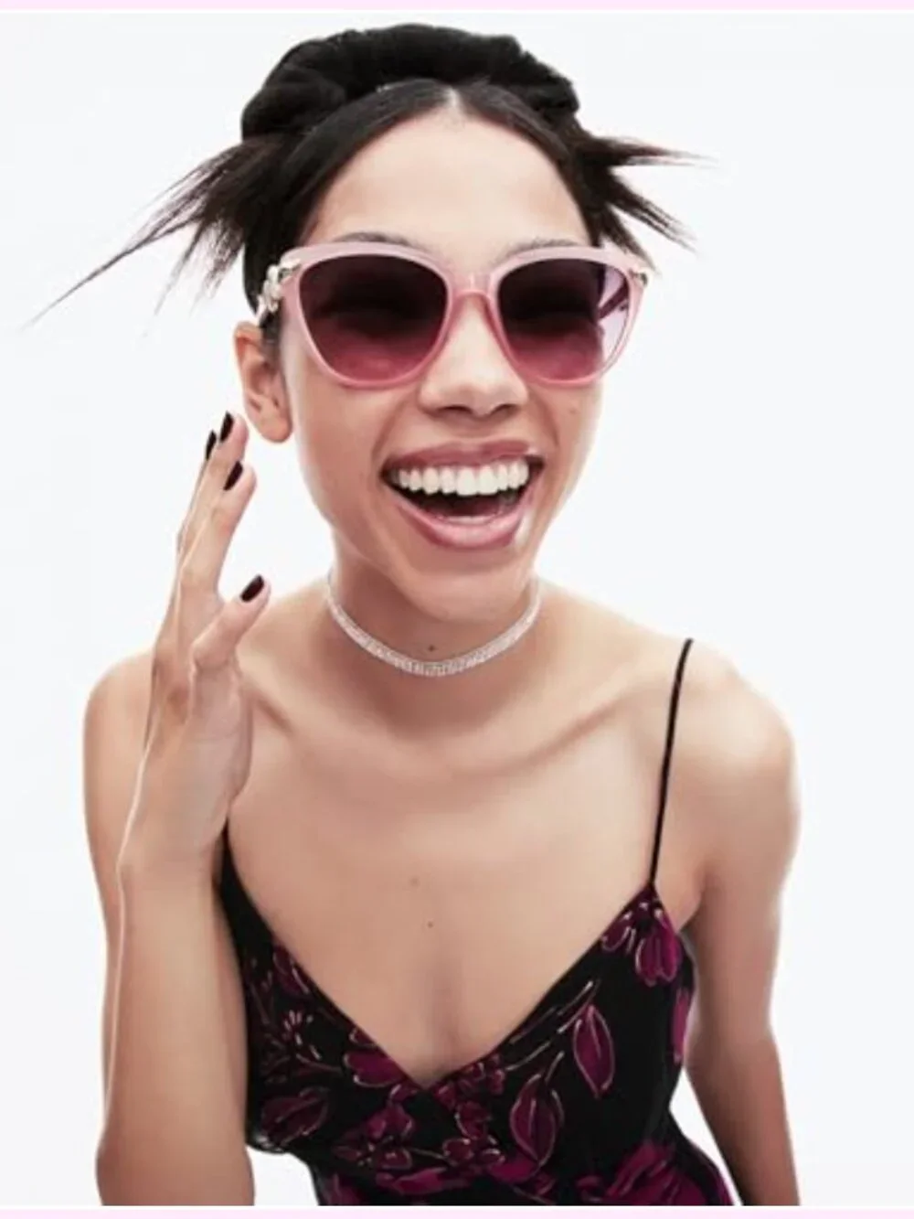 Metal Frame Cat Eye Sunglasses with Gradient Lenses